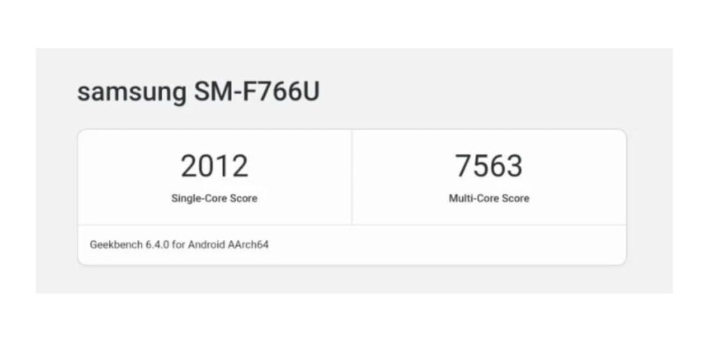 Samsung Galaxy 7 Flip FE Geekbench single core and multi core results