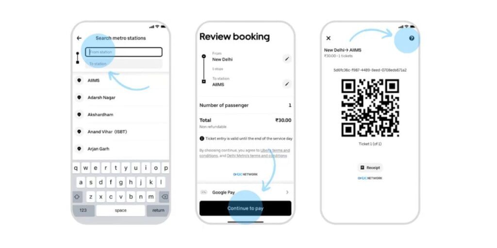 How to book metro ticket in Uber