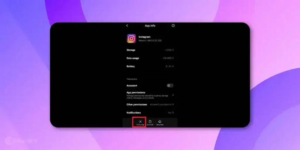 Force Stop Instagram - Step - 1