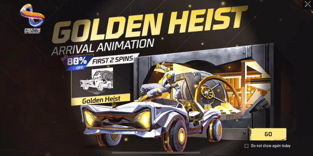 Free Fire Golden Heist emote event details are here