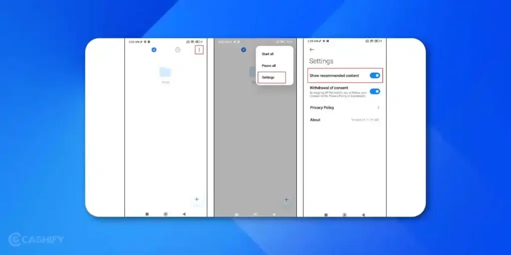 Disable ad in the download app