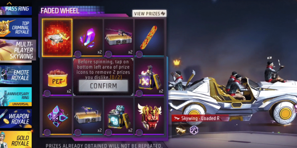 Free Fire MAX brings the Loaded Ride Skywing
