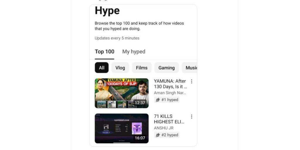 YouTube Hype