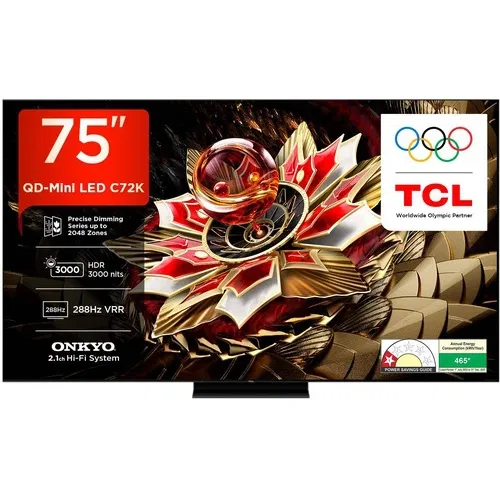 TCL 75C72K 75 inch (190 cm) QD-Mini LED 4K Front