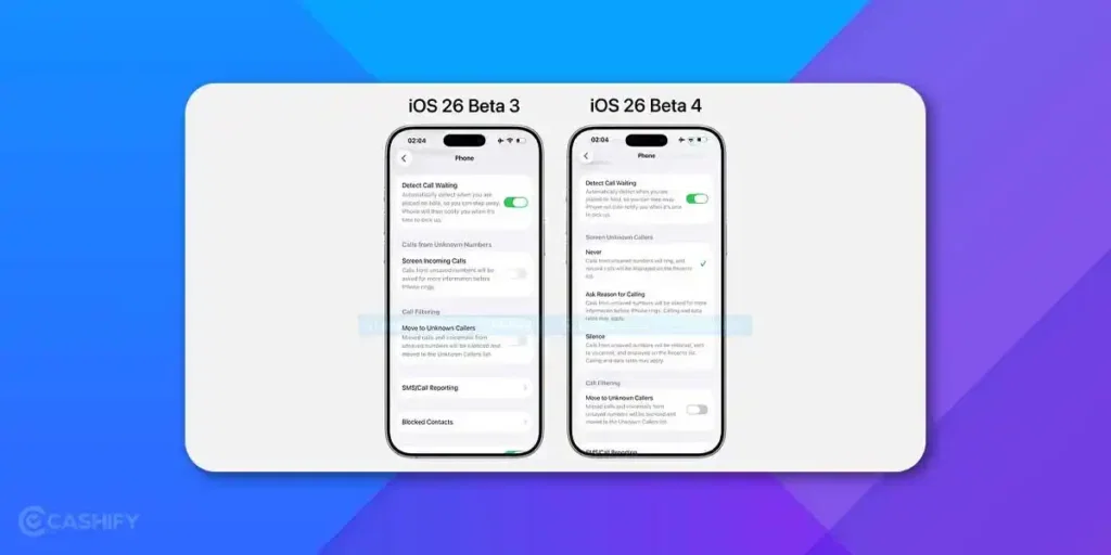 call screening in iOS 26 beta update