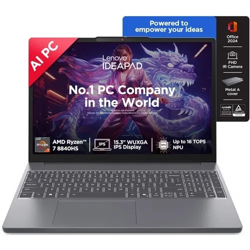 Lenovo IdeaPad Slim 3 15AHP10 83KA0048IN AMD Octa Core Ryzen 7 16 GB 512 GB SSD Windows 11 Front