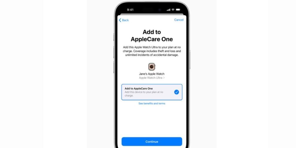 AppleCareOne UI