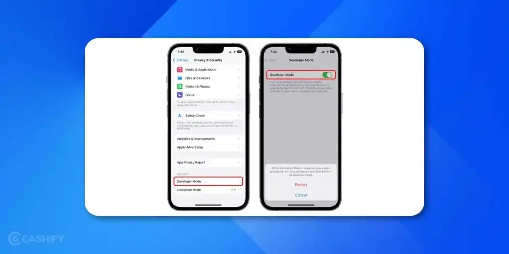 how to enable developer mode in iphone