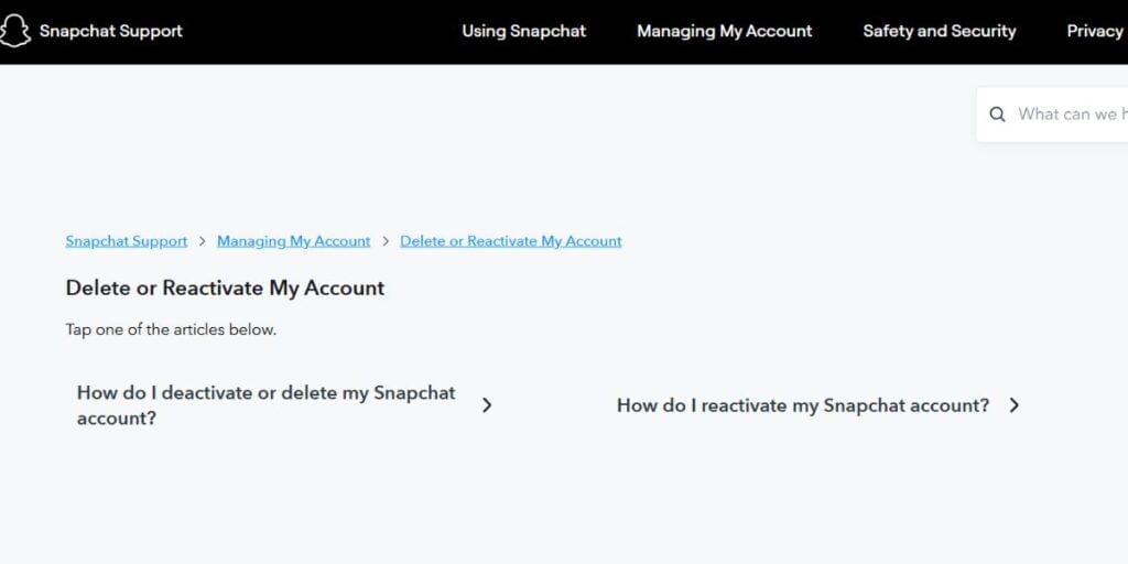 Snapchat Accounts portal