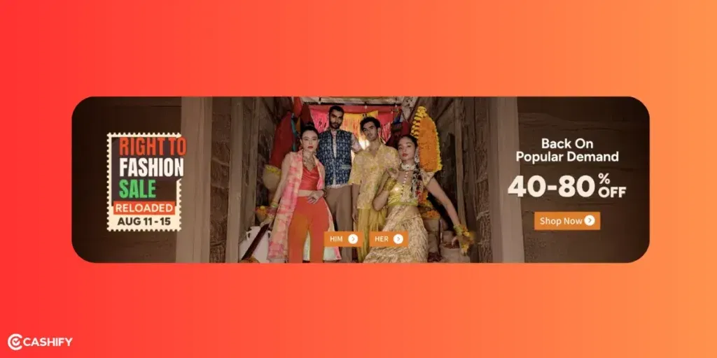 myntra right to fashion sale