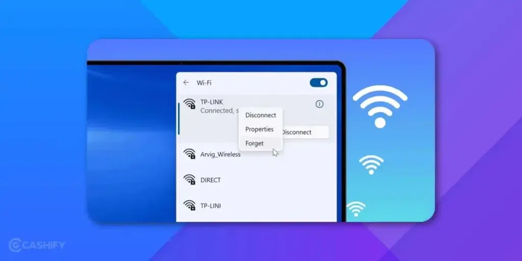 forget and reconnect to the network