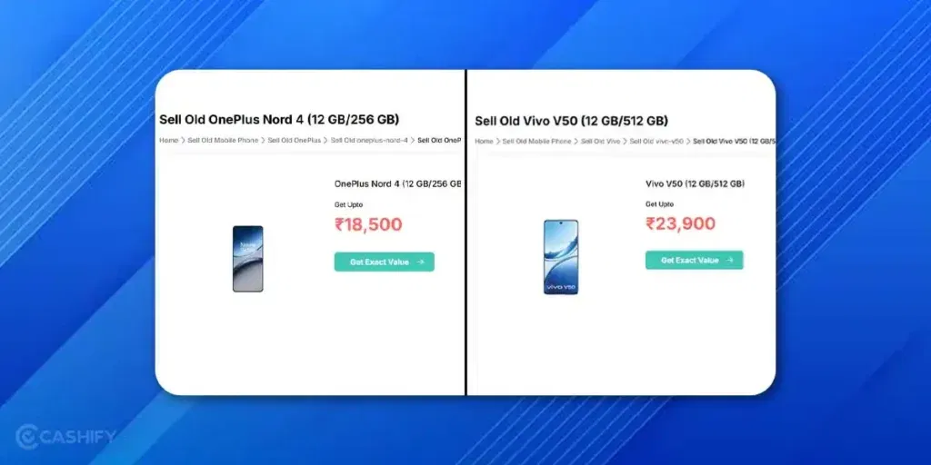 oneplus nord 4 vs vivo v50 resale price on cashify