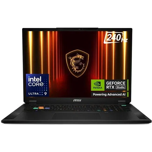 MSI Stealth 18 HX AI A2XWHG 043IN Core Ultra 9 Series 2 32 GB 2 TB SSD Windows 11 12 GB Front