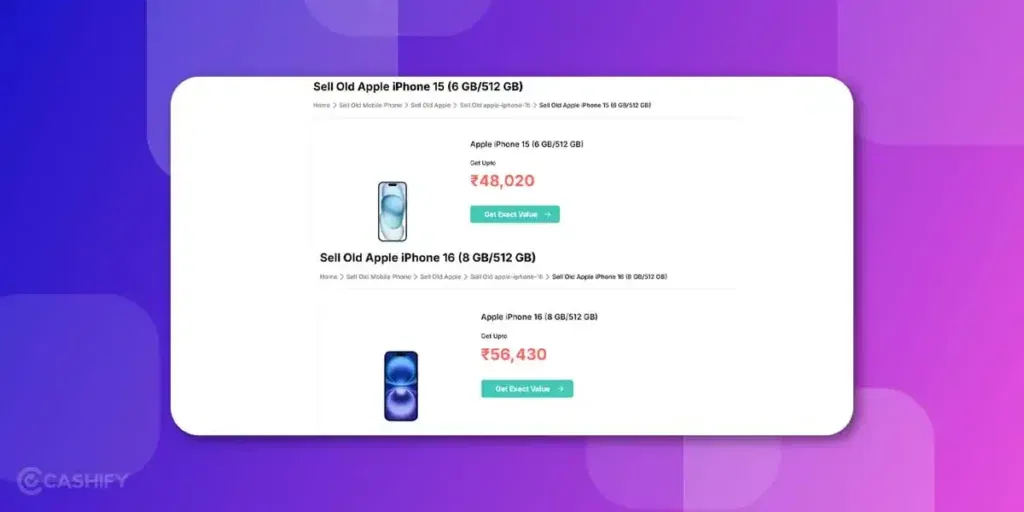 iphone 15 vs iphone 16 resale on cashify
