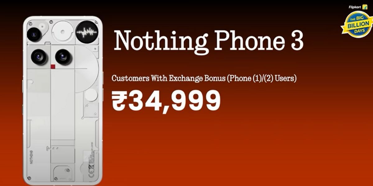 Nothing Phone 3 Coming At 34,999 In Flipkart Big Billion Sale