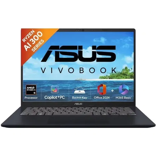 Asus VivoBook 14 M1407KA LY132WS AMD Quad Core Ryzen AI 5 16 GB 512 GB SSD Windows 11 Front