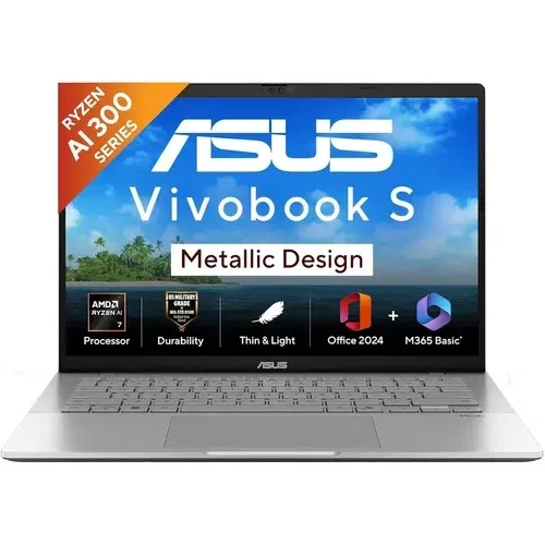 Asus VivoBook S14 M3407KA SF2701WS AMD Octa Core Ryzen AI 7 16 GB 512 GB SSD Windows 11 Front