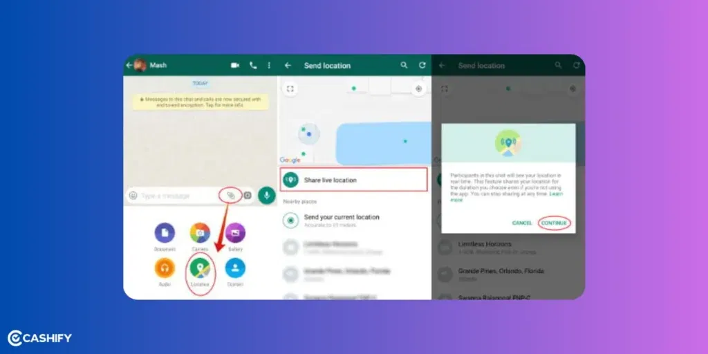 send live location on whatsapp