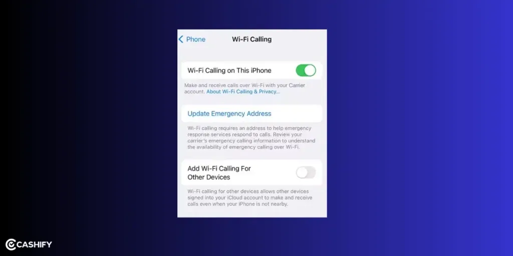 disable Wi-Fi calling