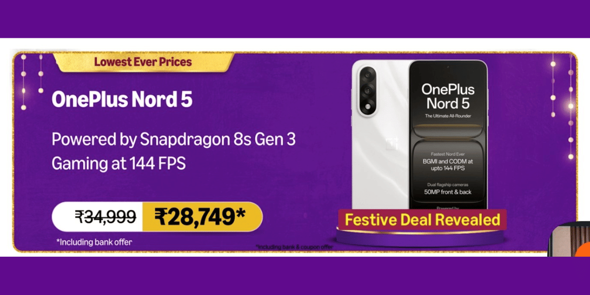 OnePlus Nord 5 Diwali Sale Slashes Price To Rs 28,499: Top Reasons To Grab It
