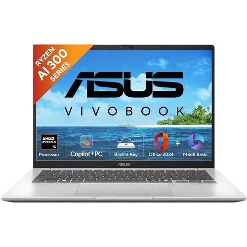 Asus VivoBook 14 M1407KA LY131WS AMD Quad Core Ryzen AI 5 16 GB 512 GB SSD Windows 11 Front