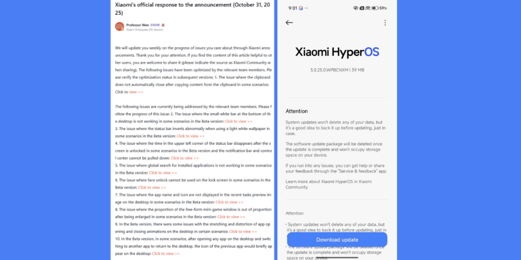 Xiaomi HyperOS Beta Update