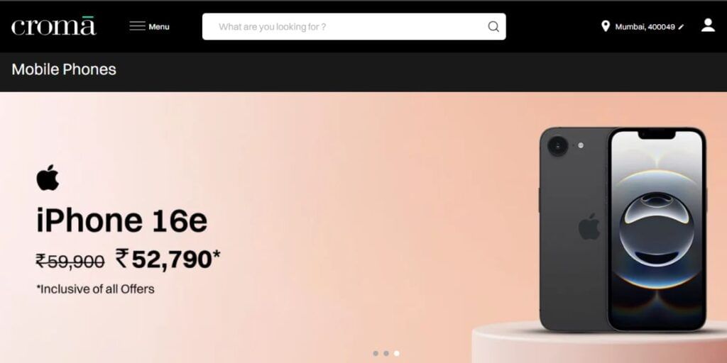 iPhone 16e price in upcoming sale on croma