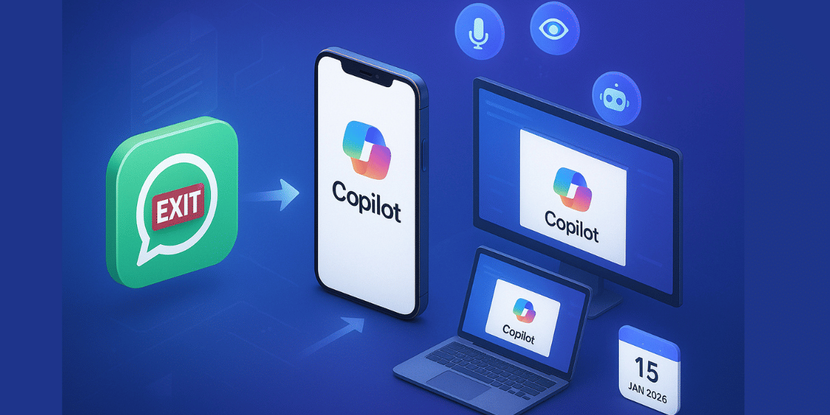 Microsoft Copilot WhatsApp Exit Set For January 15, 2026: Here’s Why