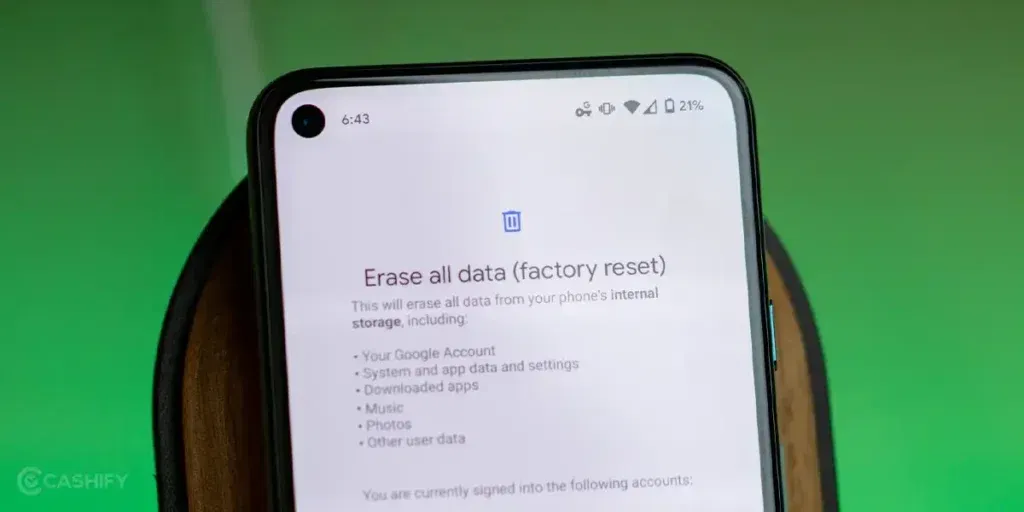 wipe pixel phone data