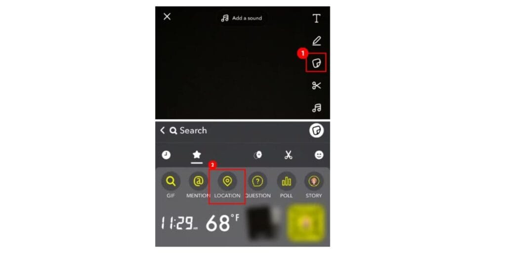 How to add location in snapchat using sticker method