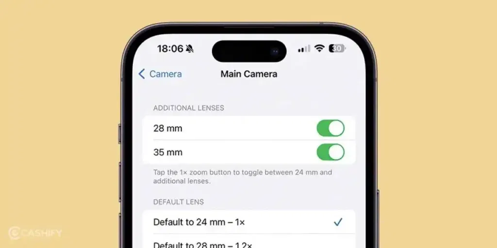 default focal length on iphone 17: iphone 17 camera settings