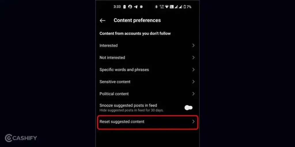 reset instagram algorithm using reels suggested content
