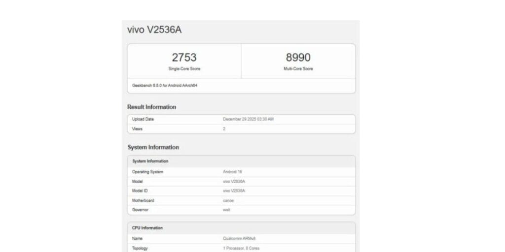 iQOO Z11 turbo geekbench scores