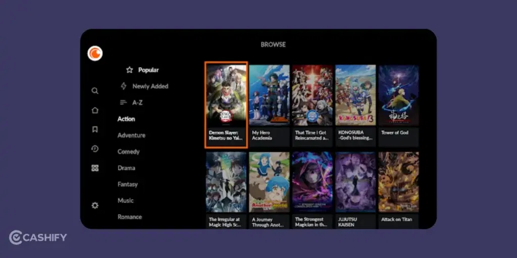 free Netflix alternatives, Crunchyroll,