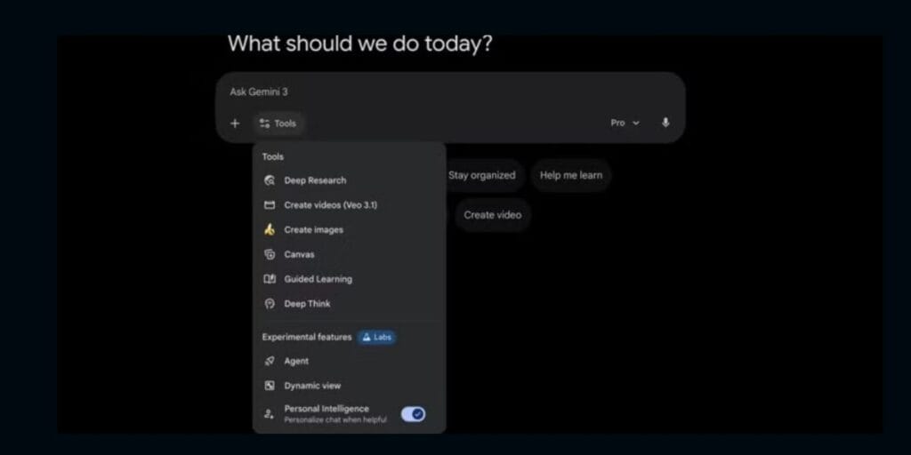 gemini ai labs tool added in google
