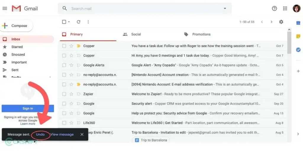recall email in gmail steps
