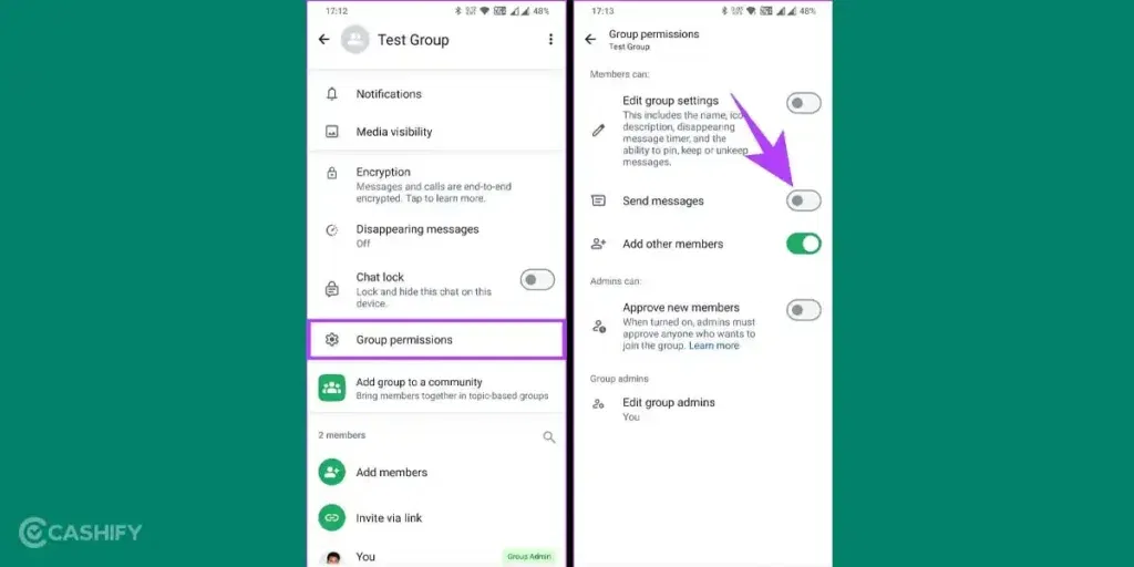 restrict messages to admins only