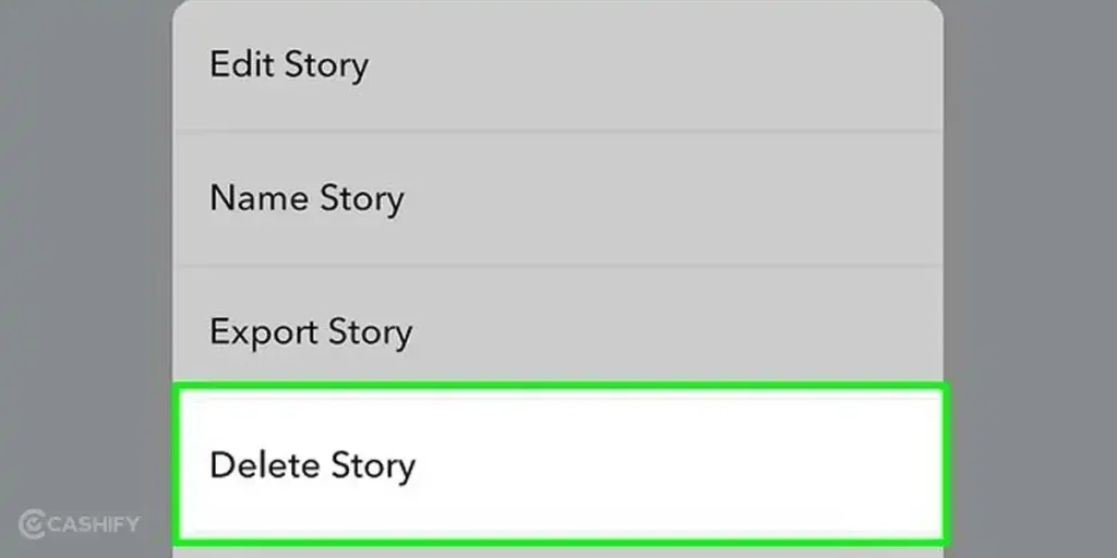 how to delete snap story