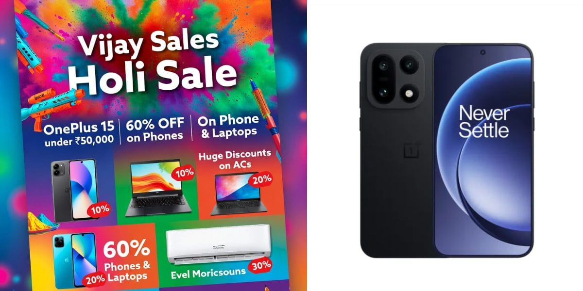 Vijay Sales Holi Offer: OnePlus 15 Available Under 50000