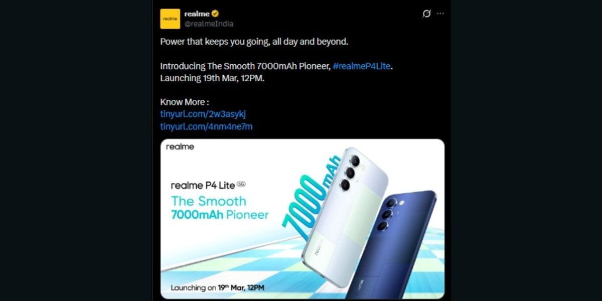 Realme P4 Lite 5G Official Launch Confirmed For 19th March: See All Specs Here