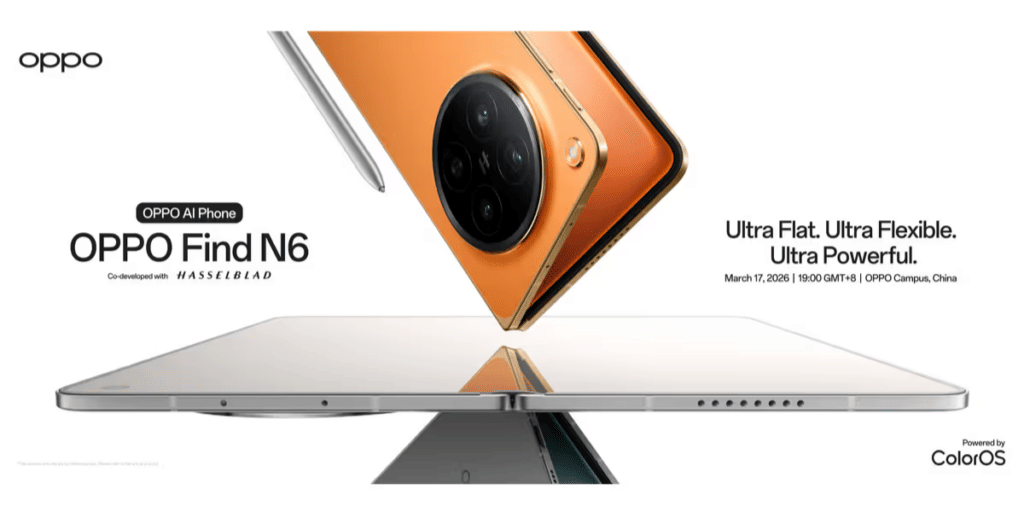 OPPO Find N6 comes with a large foldable display