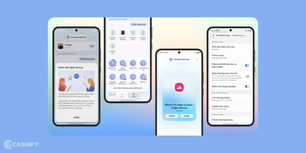 how to use AirDrop on Samsung S26 Ultra