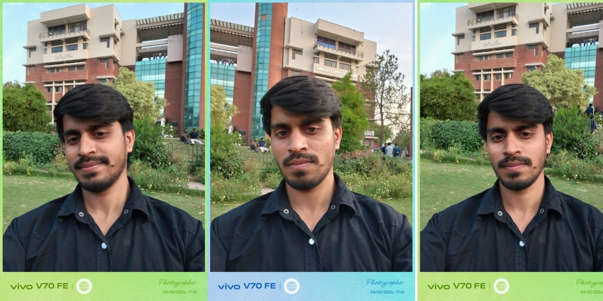 Vivo V70 FE front camera sample