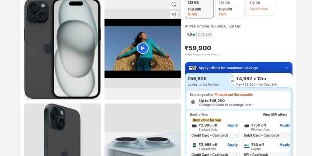 iphone 15 sale on flipkart