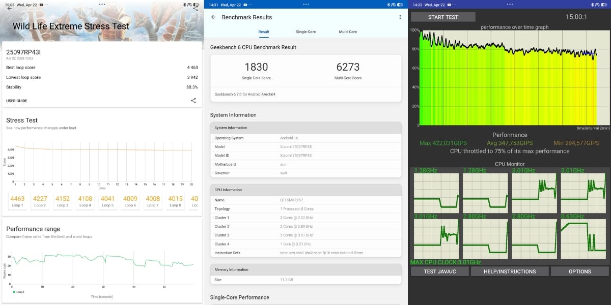 Xiaomi Pad 8 benchmarks