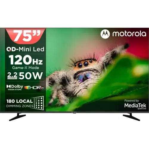 Motorola 75UHDGMMWBIQ 75 inch (190 cm) Ultra HD 4K Smart QD-Mini LED Front