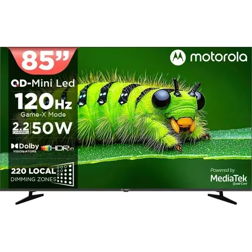 Motorola 85UHDGMMWBIQ 85 inch (215 cm) Ultra HD 4K Smart QD-Mini LED Front