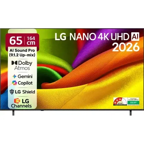 LG AI NANO 65NU870BPLA 65 inch (165 cm) Ultra HD 4K Smart LED Front