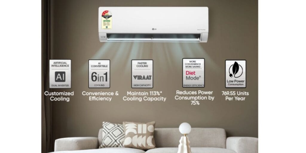 LG 2026 Model 1.5 Ton 3 Star Split Smart Inverter AC