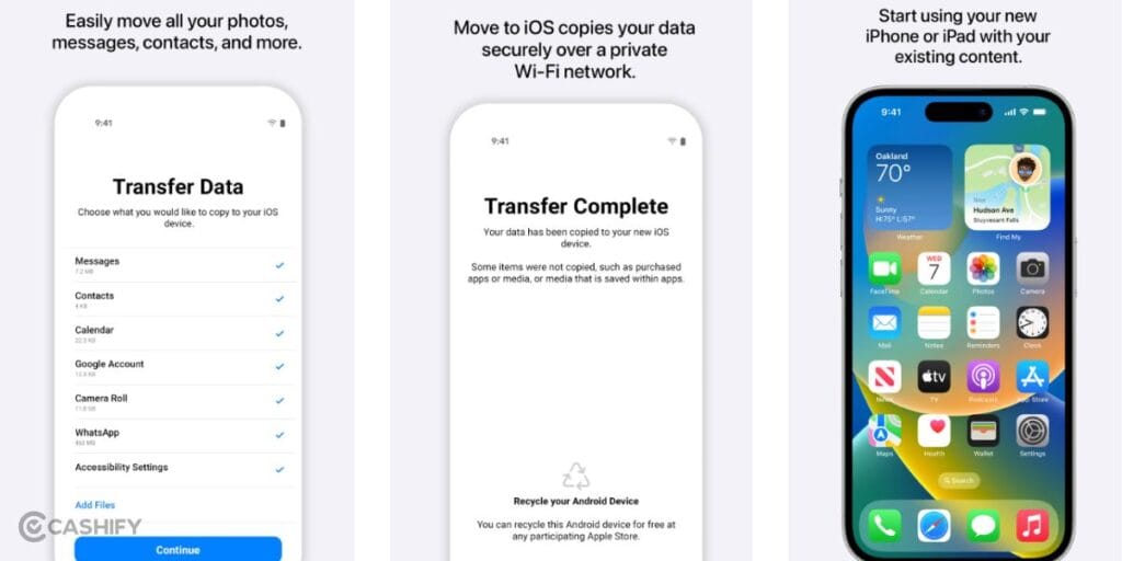 move to ios app to transfer photos from android to iphone